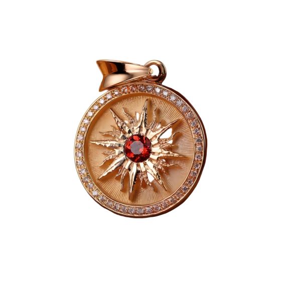 Collector's Eye of the Sun pendant: 18K gold garnet